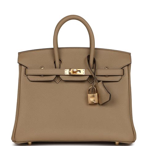 Hermes Birkin 25 Beige Marfa Togo Gold Hardware 